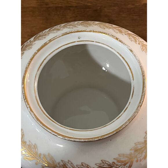 Limoges France G.D.&Cie Avenir Sugar Bowl Gold Trim Lidded Porcelain Vintage - Picture 10 of 12